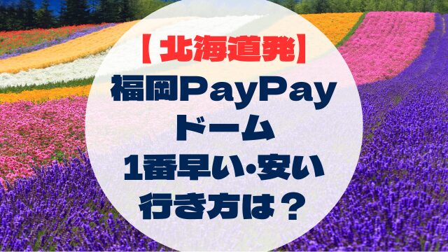 北海道発　空港別　北海道から福岡　福岡PayPayドームへの行き方　早い　速い　安い　格安　比較