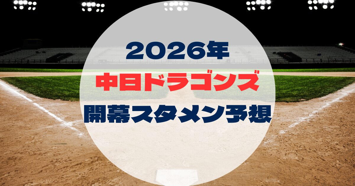 2026年　中日ドラゴンズ　開幕スタメン